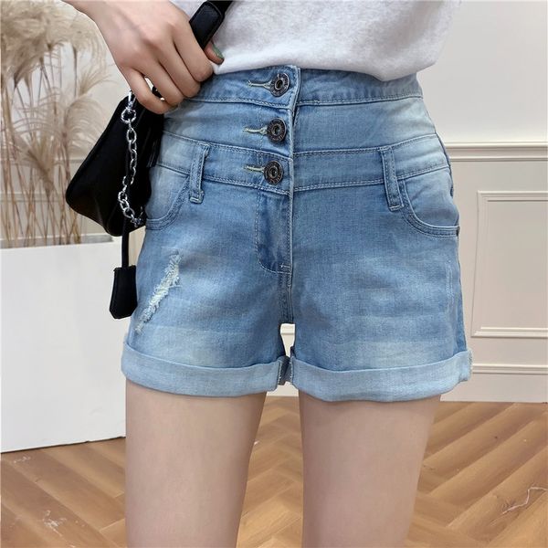 women's shorts high waist summer women fashion straight water wash hem rolled-up denim bottom female trendy ripped jean casual, White;black
women's shorts high waist summer women fashion straight water wash hem rolled-up denim bottom female trendy ripped jean casual, White;black