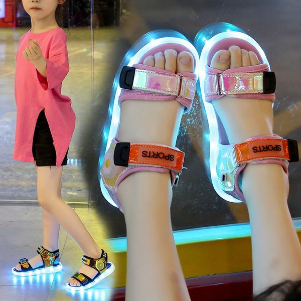 new children's luminous luminous men's shoes girls usb charging and children's shoes sandals waterproof sandals, Black;red
new children's luminous luminous men's shoes girls usb charging and children's shoes sandals waterproof sandals, Black;red