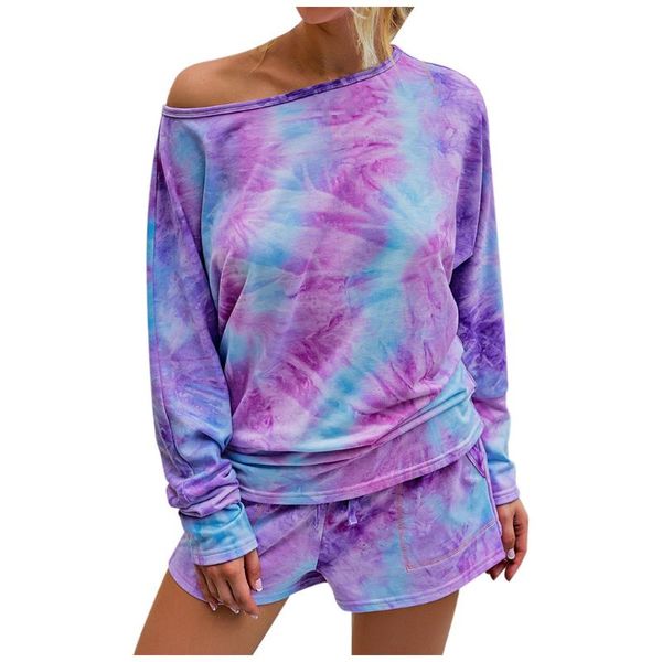 women's tracksuits fashion autumn tie-dye printed long sleeve o-collar pullover leisure + shorts two piece tracksuit home sets #10, Gray
women's tracksuits fashion autumn tie-dye printed long sleeve o-collar pullover leisure + shorts two piece tracksuit home sets #10, Gray
