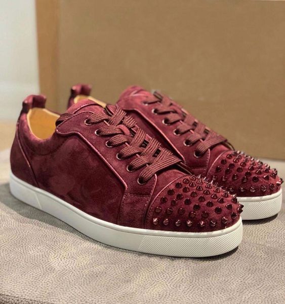 wine-red matte suede sanguine junior spikes red bottom low cut luxury shoes for men and women shoes party wedding crystal rivets sneakers, Black
wine-red matte suede sanguine junior spikes red bottom low cut luxury shoes for men and women shoes party wedding crystal rivets sneakers, Black