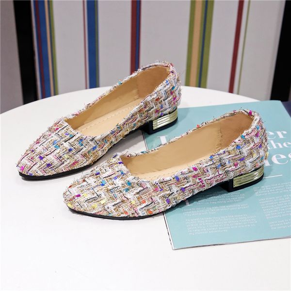 women flats slip on flat gold pointed toe casual shoes plaid boat shoes metal heels female shallow ladies footwears size42, Black
women flats slip on flat gold pointed toe casual shoes plaid boat shoes metal heels female shallow ladies footwears size42, Black