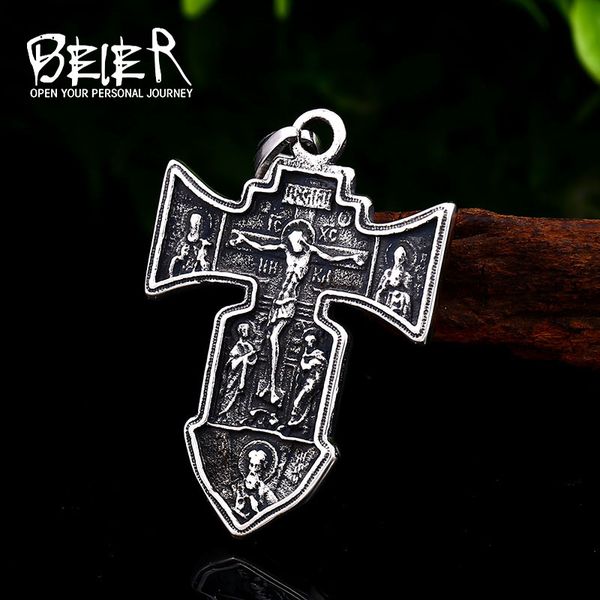 beier christ jesus pendant necklace 316l stainless steel cross chain heavy men jewelry gift religious christian jewelry bp8-452, Silver
beier christ jesus pendant necklace 316l stainless steel cross chain heavy men jewelry gift religious christian jewelry bp8-452, Silver