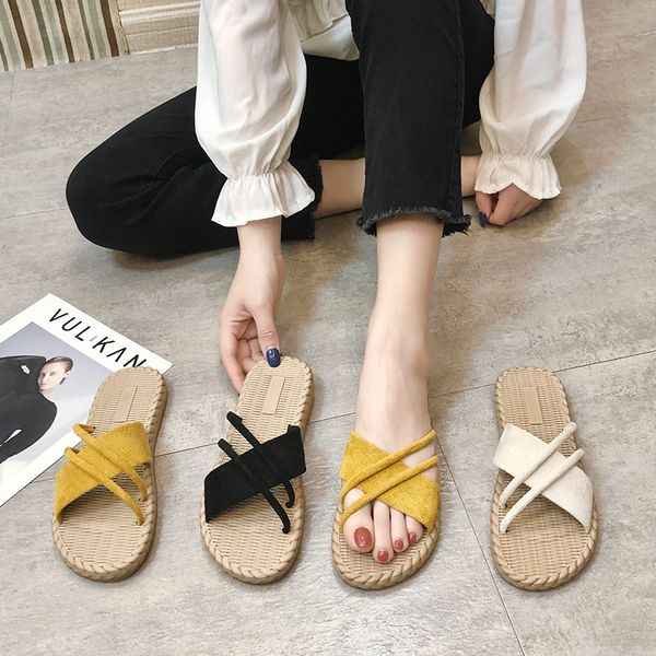 summer 3 colors flax home slippers women slapping beach flip flops non-slip family slippers, Black
summer 3 colors flax home slippers women slapping beach flip flops non-slip family slippers, Black