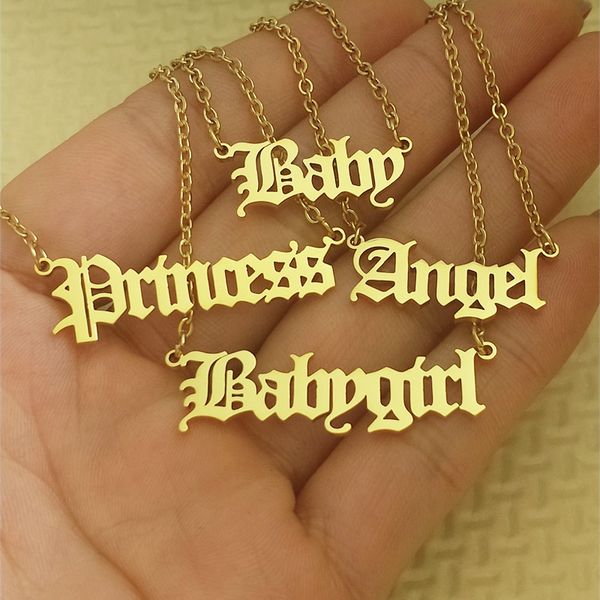 stainless steel angel baby princess choker necklace vintage gothic jewelry gold old english statement necklace for women, Silver
stainless steel angel baby princess choker necklace vintage gothic jewelry gold old english statement necklace for women, Silver