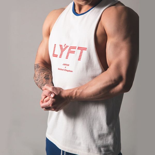men' casual cotton printed summer new fitness sports running vest vest sleeveless undershirt, White;black
men' casual cotton printed summer new fitness sports running vest vest sleeveless undershirt, White;black