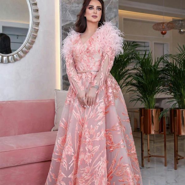 illusion pink prom dresses feather v neck long sleeve lace applqiues evening gnowns ankle length formal pageant party dress vestidos de, Black
illusion pink prom dresses feather v neck long sleeve lace applqiues evening gnowns ankle length formal pageant party dress vestidos de, Black