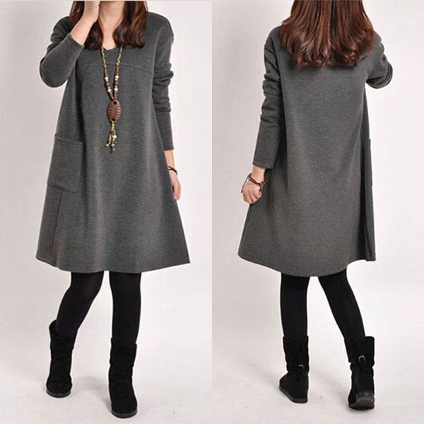 zanzea 2020 autumn hoodies dress kaftan women's sundress pullovers long sleeve vestidos female solid robe oversized sweatshirts, Black;gray
zanzea 2020 autumn hoodies dress kaftan women's sundress pullovers long sleeve vestidos female solid robe oversized sweatshirts, Black;gray