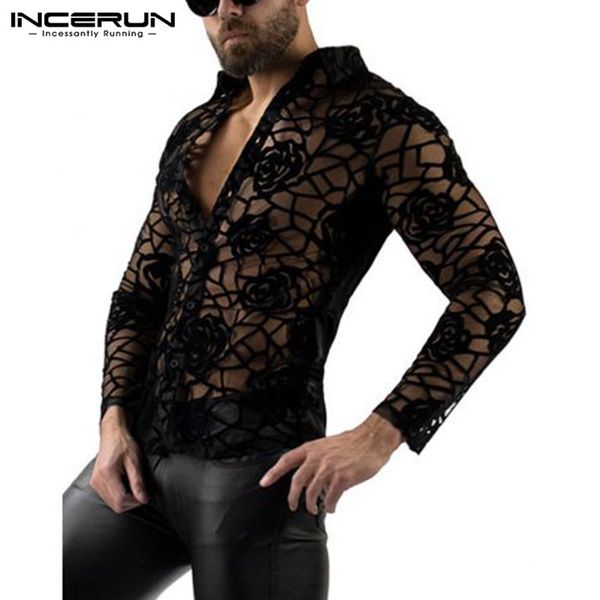 incerun men mesh shirts long sleeve lapel blusas fashion floral printed party nightclub blouse man transparent camisas 5xl7, White;black
incerun men mesh shirts long sleeve lapel blusas fashion floral printed party nightclub blouse man transparent camisas 5xl7, White;black