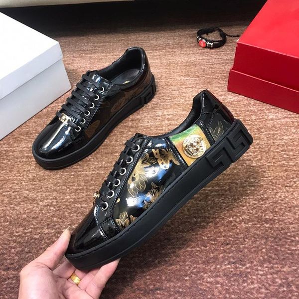 2020 luxury design leather print low-lace-up casual men's shoes, fashionable wild outdoor sports shoes, size: 38-45, Black
2020 luxury design leather print low-lace-up casual men's shoes, fashionable wild outdoor sports shoes, size: 38-45, Black