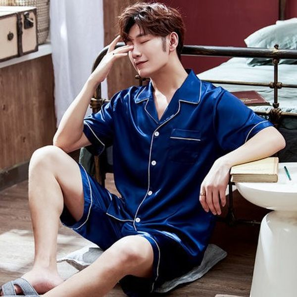casual 2pcs pajamas suit nightwear men sleepwear navy blue pyjamas home clothing satin summer new arrival sleep set nightgown, Black;brown
casual 2pcs pajamas suit nightwear men sleepwear navy blue pyjamas home clothing satin summer new arrival sleep set nightgown, Black;brown