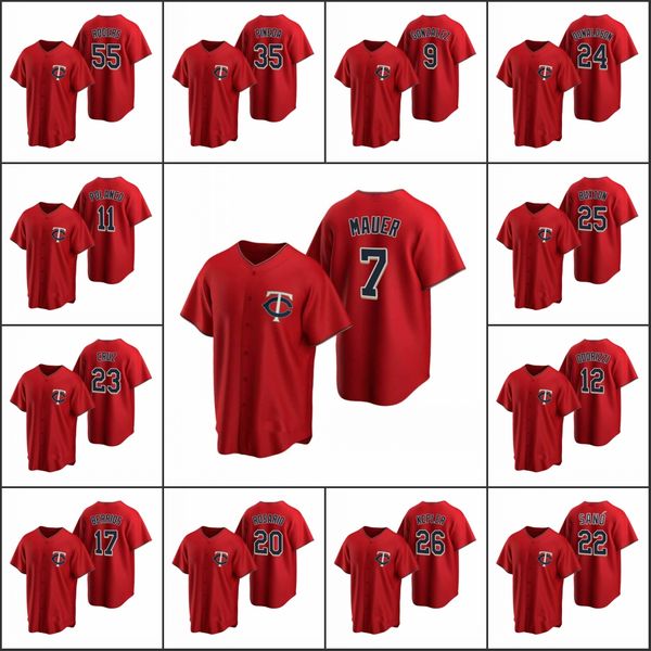 minnesota twins #22 miguel sano 7 joe mauer 35 michael pineda men women youth custom red replica alternate jersey, Black
minnesota twins #22 miguel sano 7 joe mauer 35 michael pineda men women youth custom red replica alternate jersey, Black