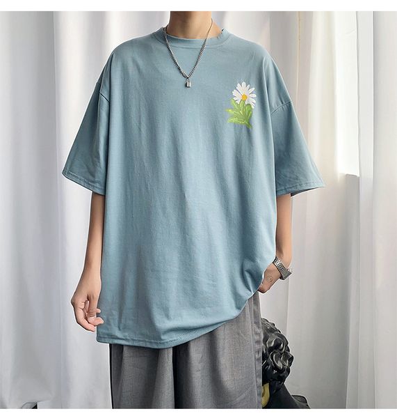 men's small daisy cotton short sleeve hong kong style ins popular lovers' t-shirt loose and versatile bottoming shirt men's c, White;black
men's small daisy cotton short sleeve hong kong style ins popular lovers' t-shirt loose and versatile bottoming shirt men's c, White;black