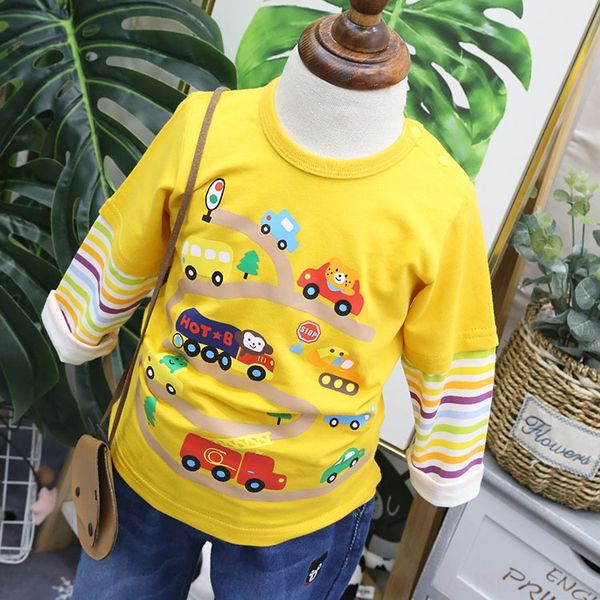wear cartoon clothing children's car printing fake two-piece set children's long sleeve t-shirt men's top, Blue
wear cartoon clothing children's car printing fake two-piece set children's long sleeve t-shirt men's top, Blue
