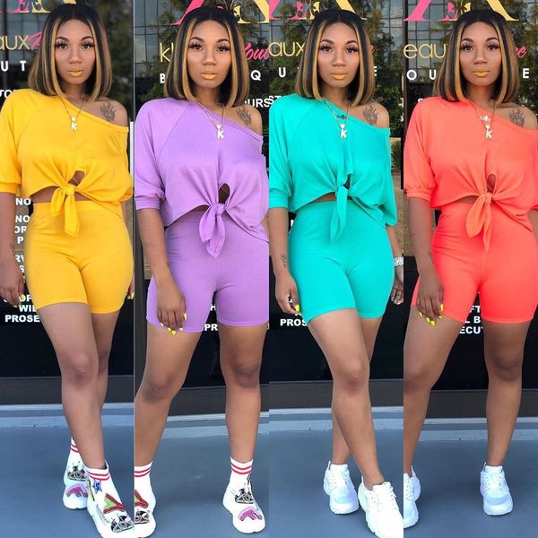 women casual 2 piece outfit short sleeve fashion solid color bandage crop t-shirts bodycon shorts set club party, White
women casual 2 piece outfit short sleeve fashion solid color bandage crop t-shirts bodycon shorts set club party, White