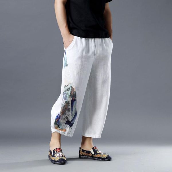 men casual pant linen nepal quickly dry retro printed sweatpant running jogger fitness gym workout casual yoga pant sportswear, White;red
men casual pant linen nepal quickly dry retro printed sweatpant running jogger fitness gym workout casual yoga pant sportswear, White;red
