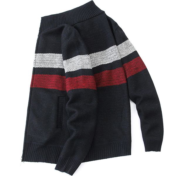 autumn 2020 men's casual fleece cardigan sweater men winter stripe knitted warm sweater coat, White;black
autumn 2020 men's casual fleece cardigan sweater men winter stripe knitted warm sweater coat, White;black