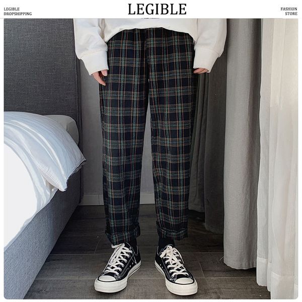legible 2020 new fashion man loose striped length trousers korean men plaid casual pants oversized streetwear joggers, Black
legible 2020 new fashion man loose striped length trousers korean men plaid casual pants oversized streetwear joggers, Black