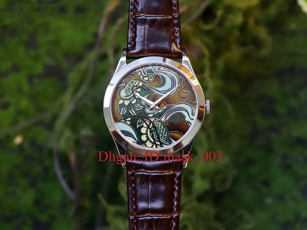 fl enamel factory, pp 5077p-102, rare craft, cal.240 movement, 5089 series, gold wire on dial is 999 real gold material,calatrava, Slivery;brown
fl enamel factory, pp 5077p-102, rare craft, cal.240 movement, 5089 series, gold wire on dial is 999 real gold material,calatrava, Slivery;brown