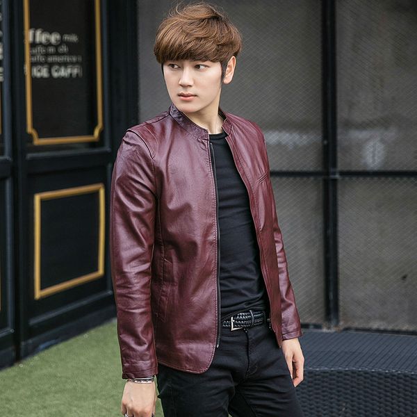 men's fur & faux 2021 spring simple leather clothing with stand collar youth washed motorcycle pu coat, Black
men's fur & faux 2021 spring simple leather clothing with stand collar youth washed motorcycle pu coat, Black