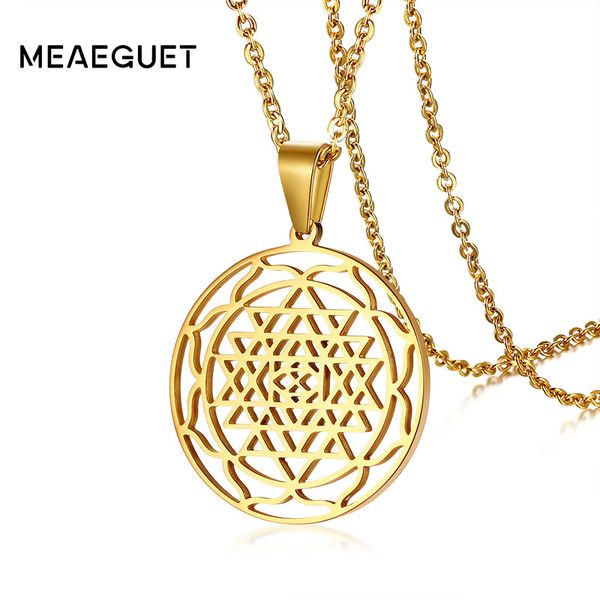 meaeguet mandala meditation necklace for women sri chakra pendant gold color stainless steel chain, Silver
meaeguet mandala meditation necklace for women sri chakra pendant gold color stainless steel chain, Silver