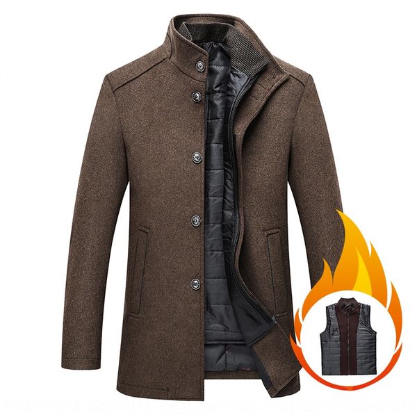 2020 men's woolen men's double wool vest wool collar coat new stand collar woolen coat with vest, Black
2020 men's woolen men's double wool vest wool collar coat new stand collar woolen coat with vest, Black
