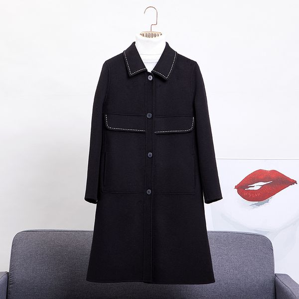 2020 new arrival autumn winter women's warm wool coat women elegant cashmere overcoat c059, Black
2020 new arrival autumn winter women's warm wool coat women elegant cashmere overcoat c059, Black