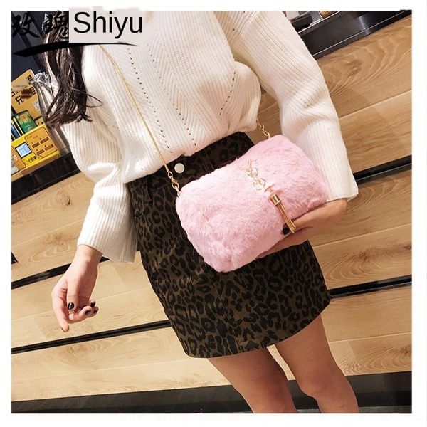 new plush chain fashion single slant shoulder shoulder bag women's versatile mini bag korean style, White
new plush chain fashion single slant shoulder shoulder bag women's versatile mini bag korean style, White