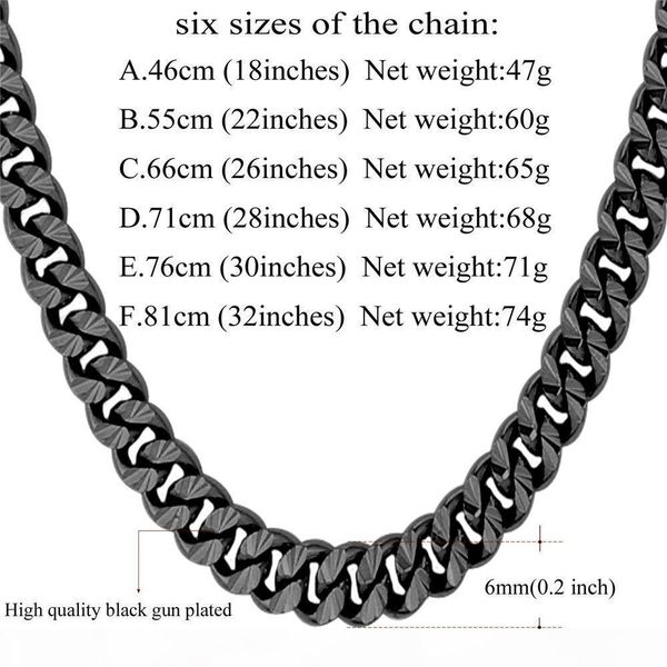 unique new black gun plated long necklace for men fashion jewelty trendy 6 size 7mm cuban link chain necklaces men jewelry n560, Golden;silver
unique new black gun plated long necklace for men fashion jewelty trendy 6 size 7mm cuban link chain necklaces men jewelry n560, Golden;silver