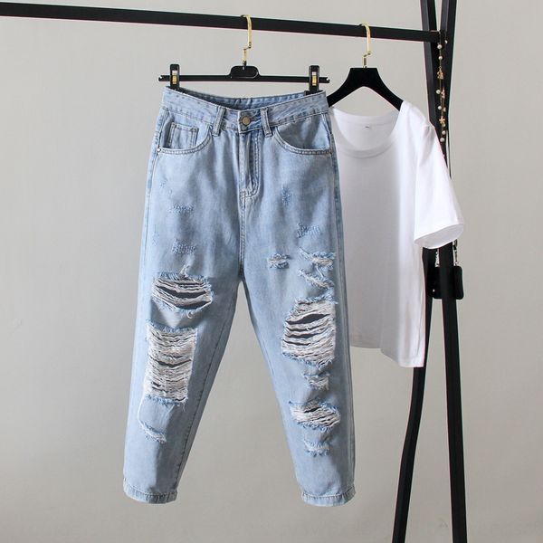 large size women's ripped 2020 summer new fat mm200 kg loose and jeans slimming jeans thin, Blue
large size women's ripped 2020 summer new fat mm200 kg loose and jeans slimming jeans thin, Blue