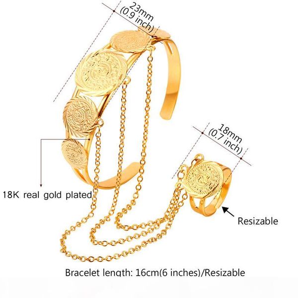 women's special design slave bracelet christmas birthday gift round charms cuff bracelet ring gold jewelry set, Silver
women's special design slave bracelet christmas birthday gift round charms cuff bracelet ring gold jewelry set, Silver