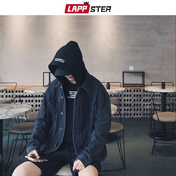men's jackets lappster streetwear hooded jeans jacket men 2021 mens embroidery patchwrok hip hop windbreaker male casual fashion, Black;brown
men's jackets lappster streetwear hooded jeans jacket men 2021 mens embroidery patchwrok hip hop windbreaker male casual fashion, Black;brown