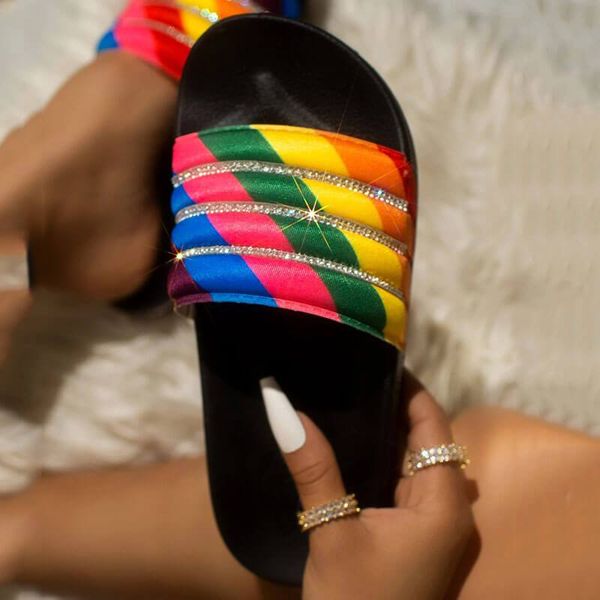 puimentiua bling summer women slippers comfortable sequins flat bottom outdoor beach slides rainbow color platform ladies shoes, Black
puimentiua bling summer women slippers comfortable sequins flat bottom outdoor beach slides rainbow color platform ladies shoes, Black