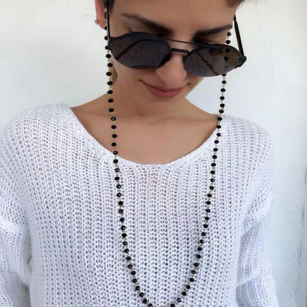 new vintage handmade black crystal beads eyewears strap necklace women reading sunglasses chain strap holder glasses accessories, Silver
new vintage handmade black crystal beads eyewears strap necklace women reading sunglasses chain strap holder glasses accessories, Silver