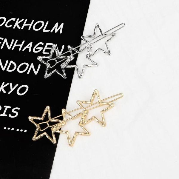 new fashion temperament metal hair clips pentagram hairpins for women girls headwear jewelry hair accessories, Golden;silver
new fashion temperament metal hair clips pentagram hairpins for women girls headwear jewelry hair accessories, Golden;silver