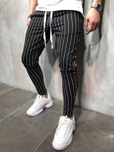 2020 mens new casual pants fashion personality casual sports slim stripe tether jogging men's pants ankle-length, Black
2020 mens new casual pants fashion personality casual sports slim stripe tether jogging men's pants ankle-length, Black