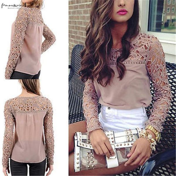 autumn basic shirt fashion mesh 2020 women lace blouse shirt long sleeve casual clothes, White
autumn basic shirt fashion mesh 2020 women lace blouse shirt long sleeve casual clothes, White