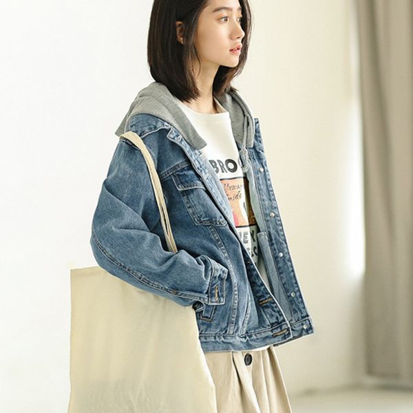 autumn winter korean style water washed denim coat women loose hooded jeans jacket student casual long sleeves outwear clothes, Black;brown
autumn winter korean style water washed denim coat women loose hooded jeans jacket student casual long sleeves outwear clothes, Black;brown