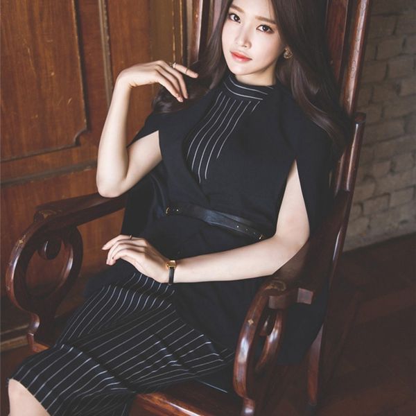 work dresses business office lady blazer dress sets 2021 winter black cloak shawl jackets striped knee-length 2 piece suits, White;black
work dresses business office lady blazer dress sets 2021 winter black cloak shawl jackets striped knee-length 2 piece suits, White;black