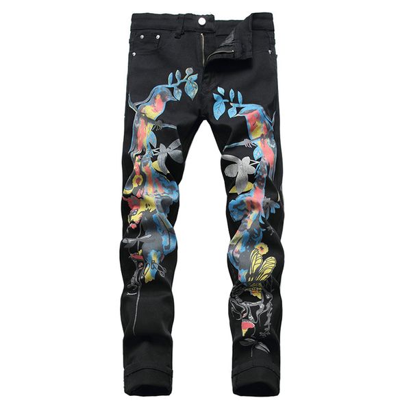 men's jeans sokotoo birds butterfly 3d print fashion slim straight black stretch denim pants, Blue
men's jeans sokotoo birds butterfly 3d print fashion slim straight black stretch denim pants, Blue