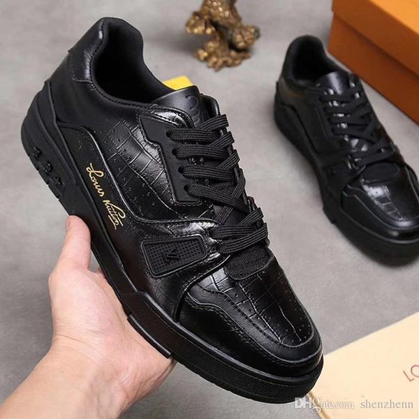 new luxury mens shoes fashion sneakers flats lace -up leather trainer sneaker exclusively online rubber sole men shoes casual chaussures hom, Black
new luxury mens shoes fashion sneakers flats lace -up leather trainer sneaker exclusively online rubber sole men shoes casual chaussures hom, Black