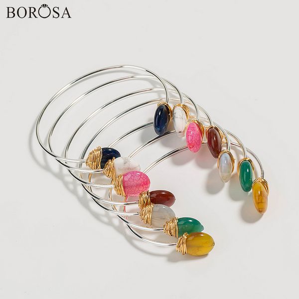 borosa gold wire natural stone bangle bracelets fashion colorful gems stones for women wholesales jewelry wx1694, Black
borosa gold wire natural stone bangle bracelets fashion colorful gems stones for women wholesales jewelry wx1694, Black
