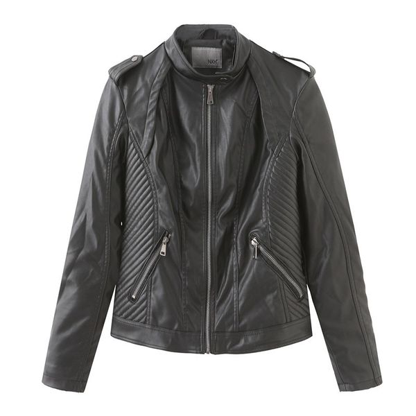 2020 new autumn woman leather jacket slim stand collar coat female simple short paragraph long sleeve leather jacket woman, Black
2020 new autumn woman leather jacket slim stand collar coat female simple short paragraph long sleeve leather jacket woman, Black