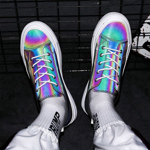 glare night sneakers men reflective colorful casual shoes men fashion cool chameleon luminous canvas shoe man walking footwear, Black
glare night sneakers men reflective colorful casual shoes men fashion cool chameleon luminous canvas shoe man walking footwear, Black