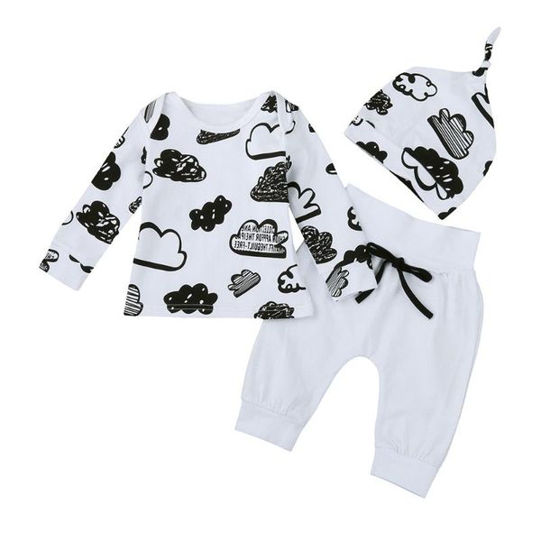 three-piece baby cloud hat tie pants comfortable cotton round neck children's suit cute baby clothes 2020#lr2, White
three-piece baby cloud hat tie pants comfortable cotton round neck children's suit cute baby clothes 2020#lr2, White
