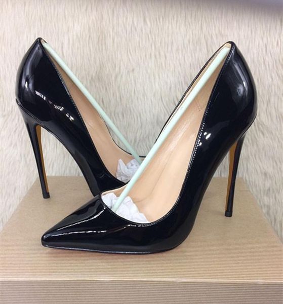 2018 women pointed toe pumps patent leather dress shoes red bottom high heels wedding shoes zapatos mujer 12cm/10cm/8cm big size 35-42, Black
2018 women pointed toe pumps patent leather dress shoes red bottom high heels wedding shoes zapatos mujer 12cm/10cm/8cm big size 35-42, Black