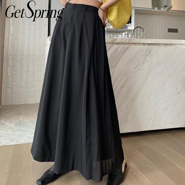 getspring women pant patchwork pleated chiffon pants irregular plus size loose high waist wide leg pants 2020 fashion trousers, Black;white
getspring women pant patchwork pleated chiffon pants irregular plus size loose high waist wide leg pants 2020 fashion trousers, Black;white
