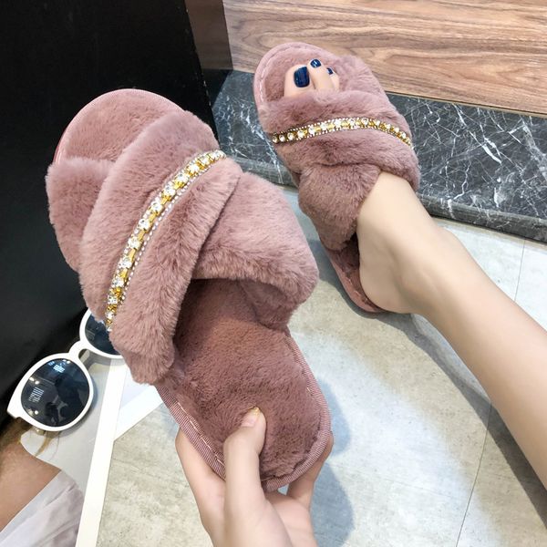 winter women slippers faux fur warm shoes flats female slides home furry slippers rhinestone flip-flop wooden cotton shoes, Black
winter women slippers faux fur warm shoes flats female slides home furry slippers rhinestone flip-flop wooden cotton shoes, Black