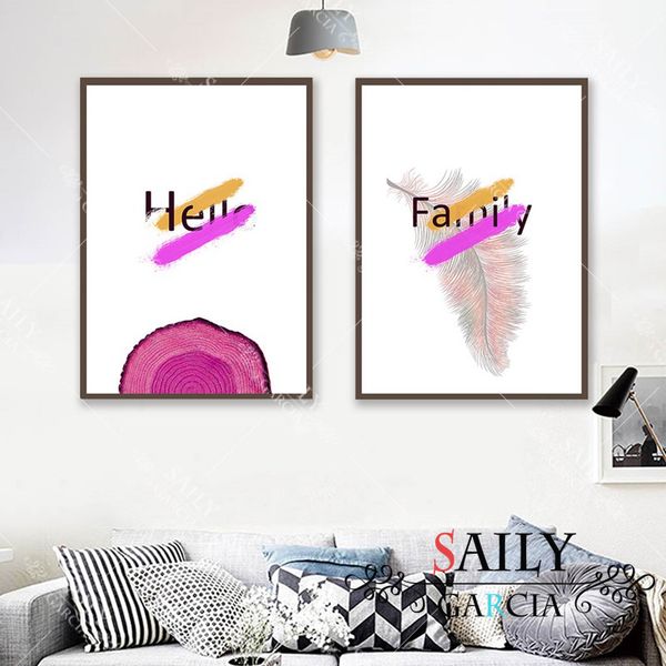 nordic quotes art canvas painting hello family feather decor posters modern home decoration print wall picture for living room
nordic quotes art canvas painting hello family feather decor posters modern home decoration print wall picture for living room