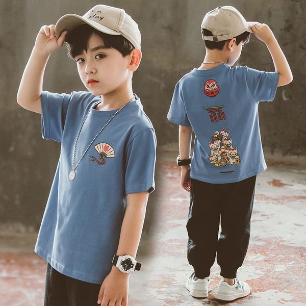 nbjrk 23004 boysshort-sleeved t-shirt 2020 summer new fashionable children's clothing medium and large children's loose t-shirt cl, Blue
nbjrk 23004 boysshort-sleeved t-shirt 2020 summer new fashionable children's clothing medium and large children's loose t-shirt cl, Blue