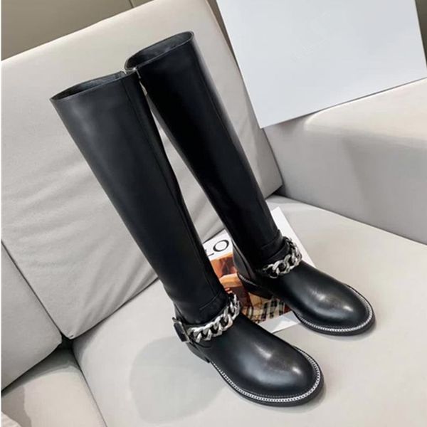 mental chain women long boots black genuine leather knee high boots crystal women winter runway outfit flats
mental chain women long boots black genuine leather knee high boots crystal women winter runway outfit flats